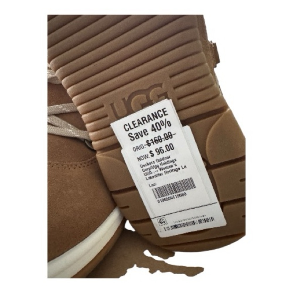 UGG Brown Suede Winter Boots with Cream Fur - Picture 3 of 3